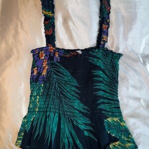 Black and Floral Tank Top